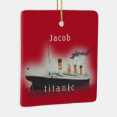  Kerstmis met rode Titanic Keramisch Ornament (Rechts)