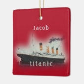  Kerstmis met rode Titanic Keramisch Ornament (Links)