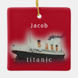  Kerstmis met rode Titanic Keramisch Ornament