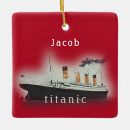  Kerstmis met rode Titanic Keramisch Ornament