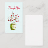 Kerstmis met rode waterverfbesjes notitiekaartje (Voorkant / Achterkant)