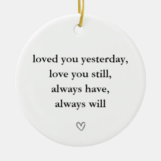 Kerstmis met romantische liefdescitaat  keramisch ornament