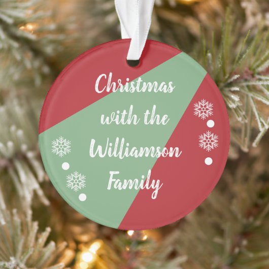 Kerstmis met rood en groen gezin ornament (Boom)