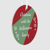 Kerstmis met rood en groen gezin ornament (voorkant)