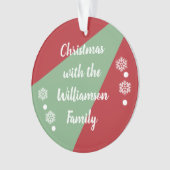 Kerstmis met rood en groen gezin ornament (voorkant)