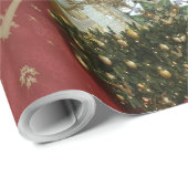 Kerstmis met rood groen goud met Red Star Cadeaupapier (Rol Hoek)