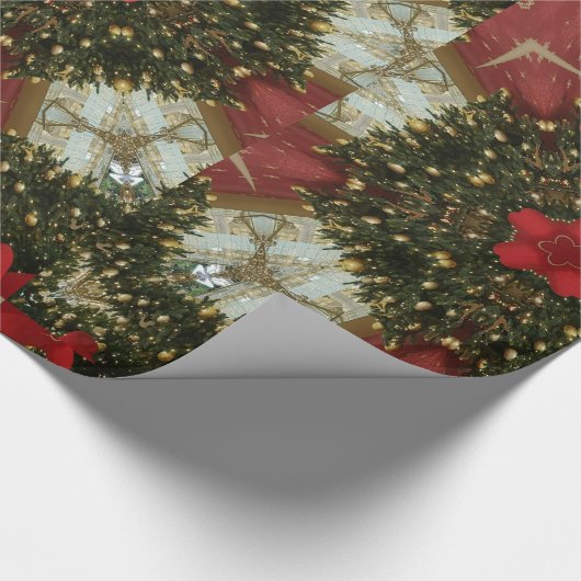 Kerstmis met rood groen goud met Red Star Cadeaupapier (Hoek)