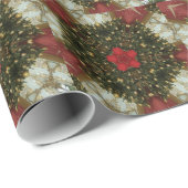 Kerstmis met rood groen goud met Red Star Cadeaupapier (Rol Hoek)