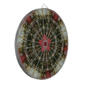 Kerstmis met rood groen goud met Red Star Dartbord (Voorkant Links)