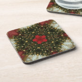 Kerstmis met rood groen goud met Red Star Drankjes Onderzetter (Linkerzijde)