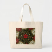 Kerstmis met rood groen goud met Red Star Grote Tote Bag (Voorkant)