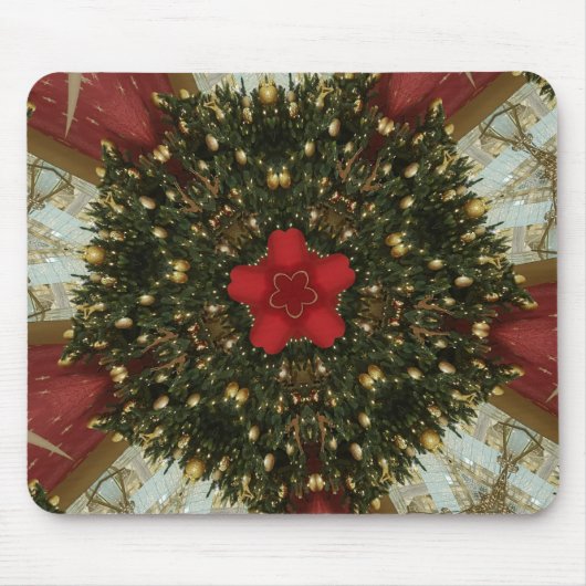 Kerstmis met rood groen goud met Red Star Muismat (Voorkant)