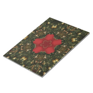 Kerstmis met rood groen goud met Red Star Notitieblok