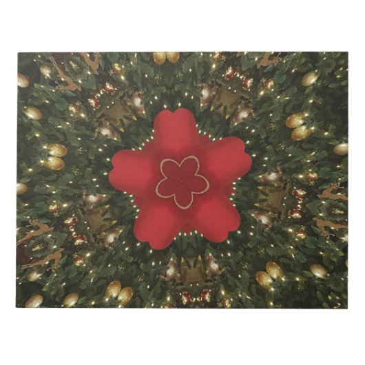 Kerstmis met rood groen goud met Red Star Notitieblok (Voorkant)