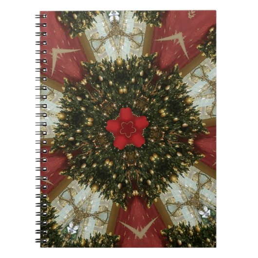 Kerstmis met rood groen goud met Red Star Notitieboek (Voorkant)