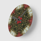 Kerstmis met rood groen goud met Red Star Ronde Klok (Hoek)