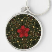 Kerstmis met rood groen goud met Red Star Sleutelhanger (Voorkant)