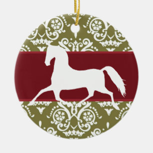 Kerstmis met rotatiepaard keramisch ornament