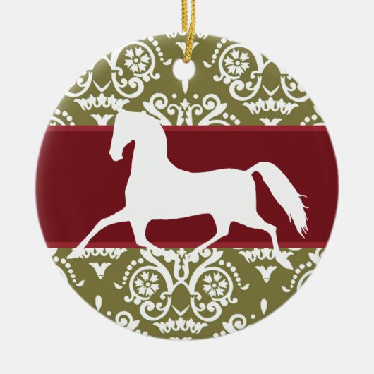 Kerstmis met rotatiepaard keramisch ornament (Voorkant)
