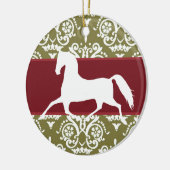 Kerstmis met rotatiepaard keramisch ornament (Links)