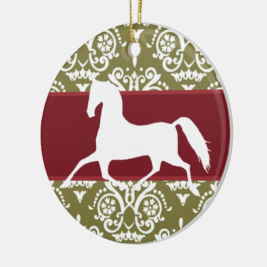 Kerstmis met rotatiepaard keramisch ornament (Links)