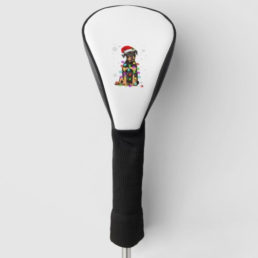 Kerstmis met Rottweiler Dog Golfheadcover (Voorkant)