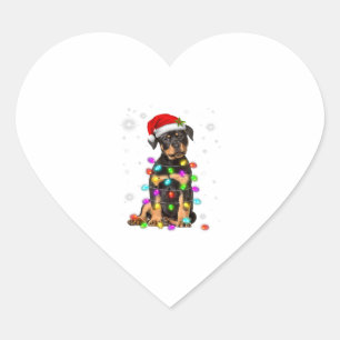 Kerstmis met Rottweiler Dog Hart Sticker