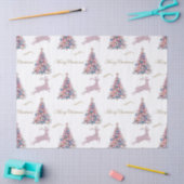 Kerstmis met Roze Pastel Rendier Diamant Tissuepapier (Craft)