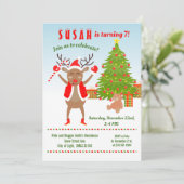 Kerstmis met Rudolph Birthday Party Kaart (Staand voorkant)