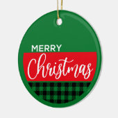 Kerstmis met ruitjes - Kerstornament Keramisch Ornament (Links)