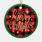 Kerstmis met ruitjes - Kerstornament Keramisch Ornament (Voorkant)