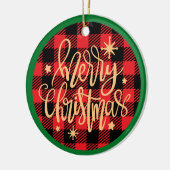 Kerstmis met ruitjes - Kerstornament Keramisch Ornament (Links)