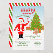 Kerstmis met Santa Claus Birthday Party Kaart (Voorkant / Achterkant)