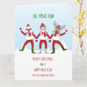 Kerstmis met Santa Claus, Rudolph, Polar Beer Kaart (Gele Bloem)