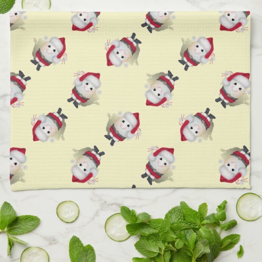 Kerstmis met Santa Egg Theedoek (Gevouwen)