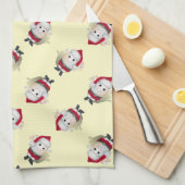Kerstmis met Santa Egg Theedoek (Quarter Fold)