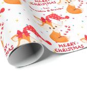 Kerstmis met Santa Fox Candy Cane Cadeaupapier (Rol Hoek)