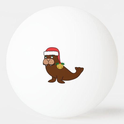 Kerstmis met Santa Hat en Gold Bell Pingpongbal (Voorkant)