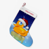 Kerstmis met Santa Hat in de nacht van de winter Kleine Kerstsok (Voorkant (Hangend))