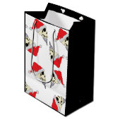 Kerstmis met Santa Hats Gift Bag White Medium Cadeauzakje (Voorkant Gekanteld)