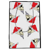 Kerstmis met Santa Hats Gift Bag White Medium Cadeauzakje (Voorkant)