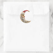 Kerstmis met Santa Moon Ronde Sticker (Tas)