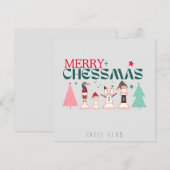 Kerstmis met schaakpret custom feestdagenkaart (Voorkant / Achterkant)