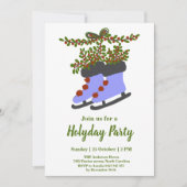 Kerstmis met Schaatsen Holiday Party Kaart (Voorkant)