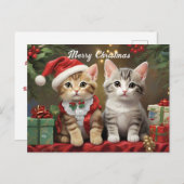 Kerstmis met Schattigee Katten Briefkaart (Voorkant / Achterkant)