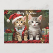 Kerstmis met Schattigee Katten Briefkaart (Voorkant)