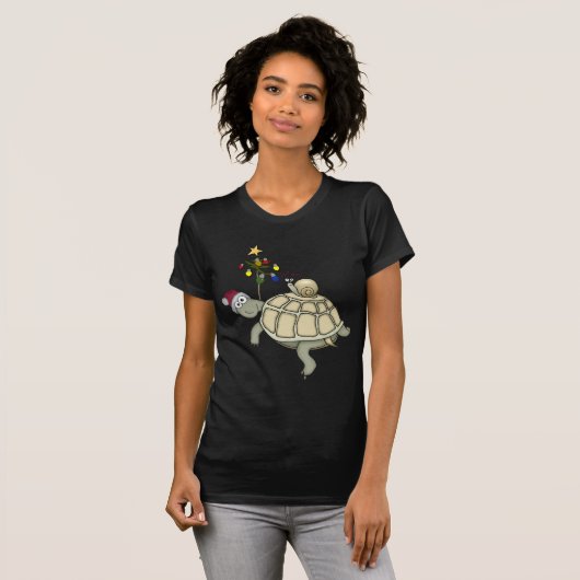 Kerstmis met schildpad en slak t-shirt (Voorkant volledig)