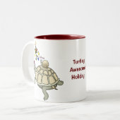 Kerstmis met schildpad en slak tweekleurige koffiemok (Voorkant links)