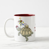 Kerstmis met schildpad en slak tweekleurige koffiemok (Links)
