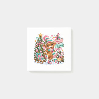 Kerstmis met Schotse Hooglander Koe Post-it® Notes
